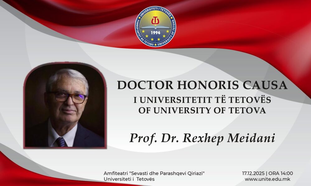Universiteti i Tetovës nderon ish presidentin Rexhep Meidani me titullin Doctor Honoris Causa